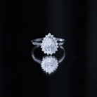 Certified Pear Cut Engagement Ring With Moissanite D-VS1 - Rosec Jewels
