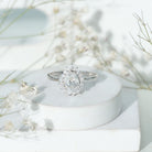 Certified Pear Cut Engagement Ring With Moissanite D-VS1 - Rosec Jewels