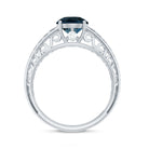 7mm Round London Blue Topaz Solitaire Engagement Ring with Certificate AAA - Rosec Jewels
