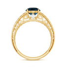 7mm Round London Blue Topaz Solitaire Engagement Ring with Certificate AAA - Rosec Jewels