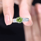 Real 2 Carat Peridot Celtic Knot Engagement Ring with Surprise Diamond AAA - Rosec Jewels
