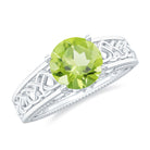 Real 2 Carat Peridot Celtic Knot Engagement Ring with Surprise Diamond AAA - Rosec Jewels