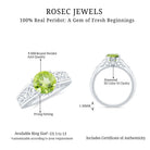 Real 2 Carat Peridot Celtic Knot Engagement Ring with Surprise Diamond AAA - Rosec Jewels