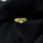 Real 2 Carat Peridot Celtic Knot Engagement Ring with Surprise Diamond AAA - Rosec Jewels