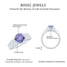 1.5 Carat Lab Created Tanzanite Engagement Ring with Celtic Design AAAA - Rosec Jewels