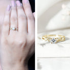 1 CT Round Shape Moissanite Crossover Infinity Ring D-VS1 - Rosec Jewels
