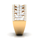 Rosec Jewels-Designer Round and Baguette Cut Zircon Wedding Band