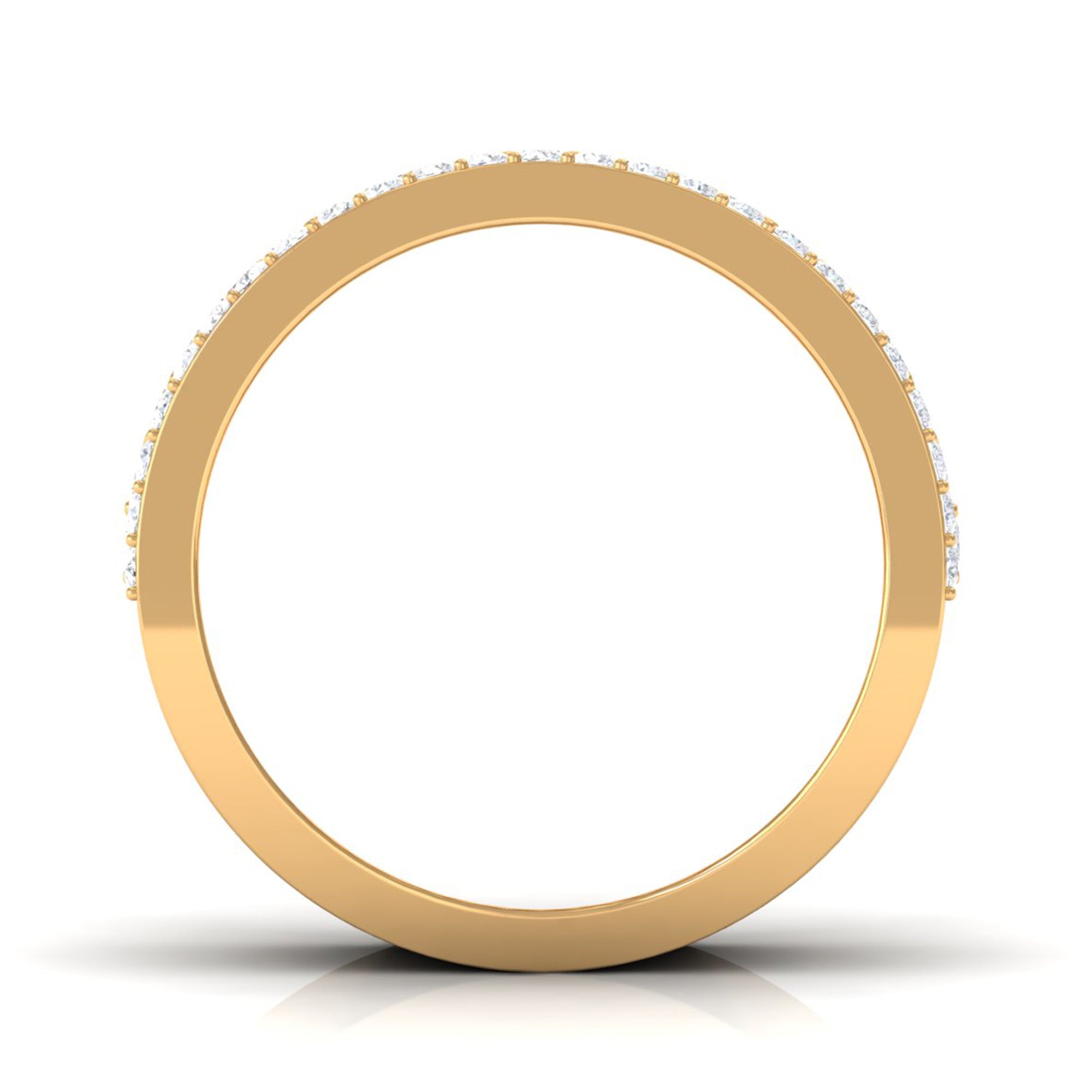Rosec Jewels-Designer Round and Baguette Cut Zircon Wedding Band