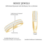 Certified Real Diamond Half Eternity Wedding Band Natural - ( HI-SI ) - Rosec Jewels