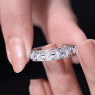 Rosec Jewels-Moissanite Celtic Knot Wedding Band Ring