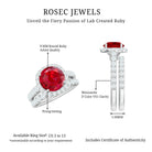 Rosec Jewels-Lab Created Ruby Halo Engagement Ring with Moissanite Enhancer Ring