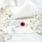2.3 Carat Round Lab Grown Ruby Solitaire Engagement Ring in Split Shank AAAA - Rosec Jewels
