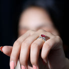 2.3 Carat Round Lab Grown Ruby Solitaire Engagement Ring in Split Shank AAAA - Rosec Jewels