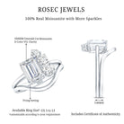Emerald Cut Moissanite Engagement Ring with Enhancer D-VS1 - Rosec Jewels