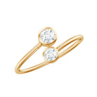 Bezel Set Diamond Toi Et Moi Ring for Promise Natural - ( HI-SI ) - Rosec Jewels