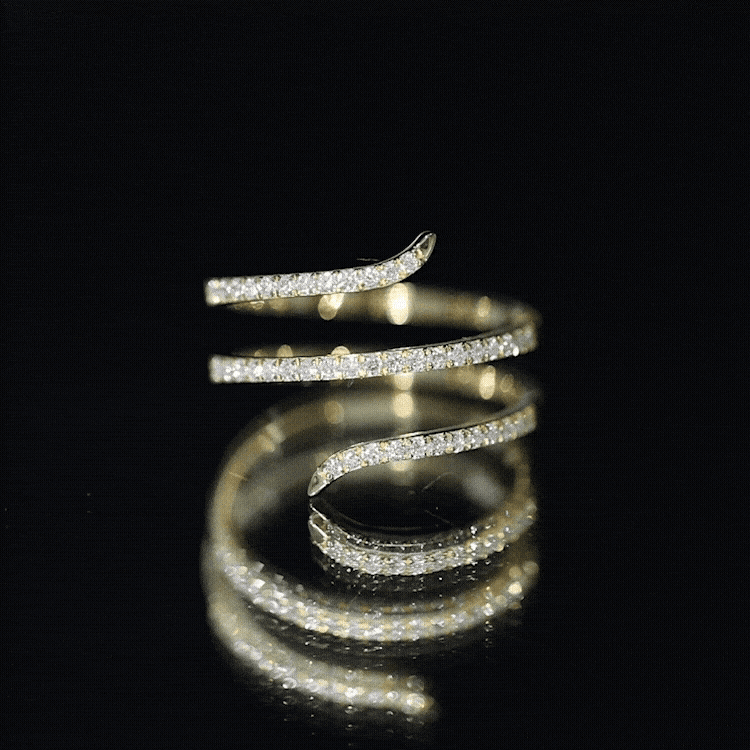Certified Diamond Spiral Ring For Women Natural - ( HI-SI ) - Rosec Jewels