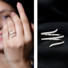 Certified Diamond Spiral Ring For Women Natural - ( HI-SI ) - Rosec Jewels