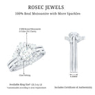 Vintage Inspired Moissanite 3 Piece Wedding Ring Sets D-VS1 - Rosec Jewels