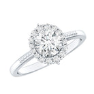 Certified Moissanite Halo Engagement Ring for Women D-VS1 - Rosec Jewels