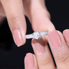 Bezel Set Moissanite Heart Shaped Engagement Ring with Side Stones D-VS1 - Rosec Jewels