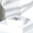 Rosec Jewels-Round London Blue Topaz and Lab Diamond Two Stone Promise Ring For Her