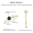 Rosec Jewels-Round London Blue Topaz and Lab Diamond Two Stone Promise Ring For Her
