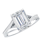 Rosec Jewels-IGI Certified 3 Carat Lab Grown Diamond Emerald Cut Engagement Ring in Split Shank
