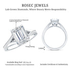 Rosec Jewels-IGI Certified 3 Carat Lab Grown Diamond Emerald Cut Engagement Ring in Split Shank