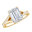 Rosec Jewels-IGI Certified 3 Carat Lab Grown Diamond Emerald Cut Engagement Ring in Split Shank