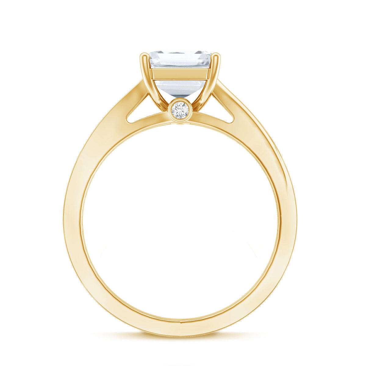 Rosec Jewels-IGI Certified 3 Carat Lab Grown Diamond Emerald Cut Engagement Ring in Split Shank