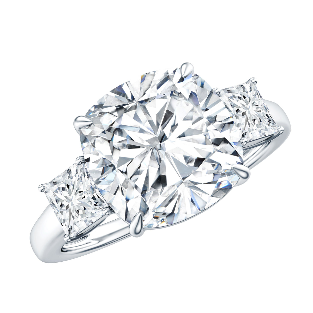 Rosec Jewels-5 Carat Cushion Cut Lab Grown Diamond Journey Ring with IGI Certificate