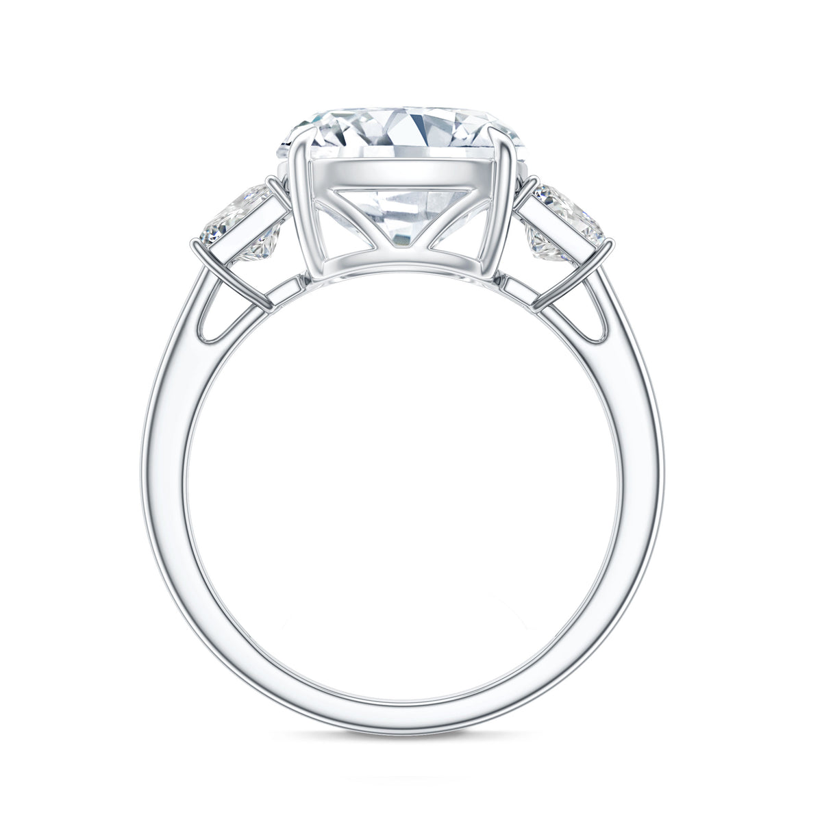 Rosec Jewels-5 Carat Cushion Cut Lab Grown Diamond Journey Ring with IGI Certificate