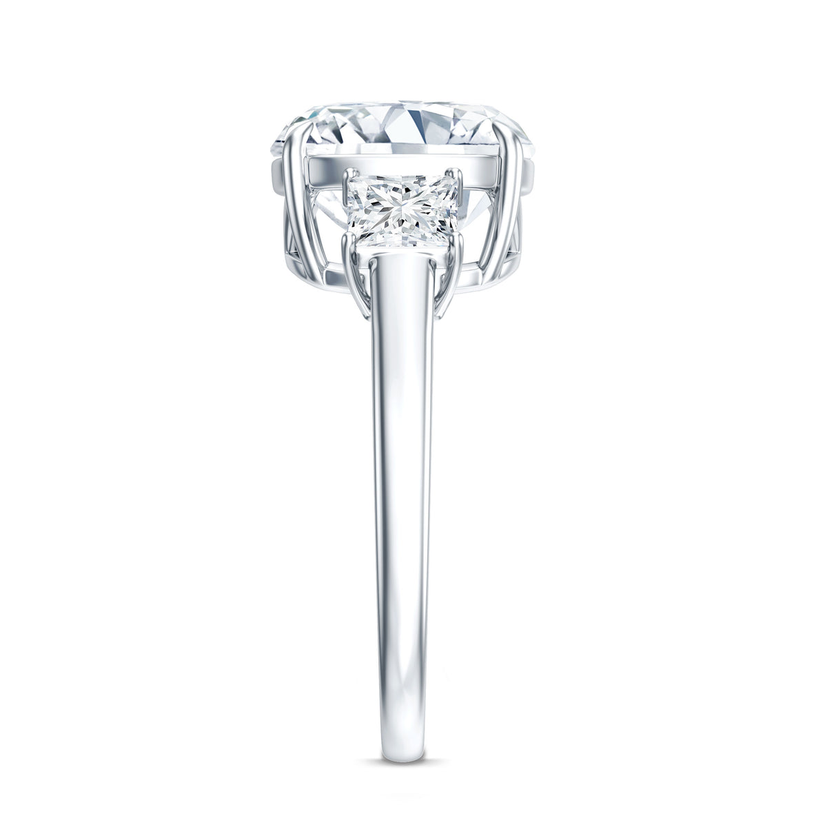 Rosec Jewels-5 Carat Cushion Cut Lab Grown Diamond Journey Ring with IGI Certificate