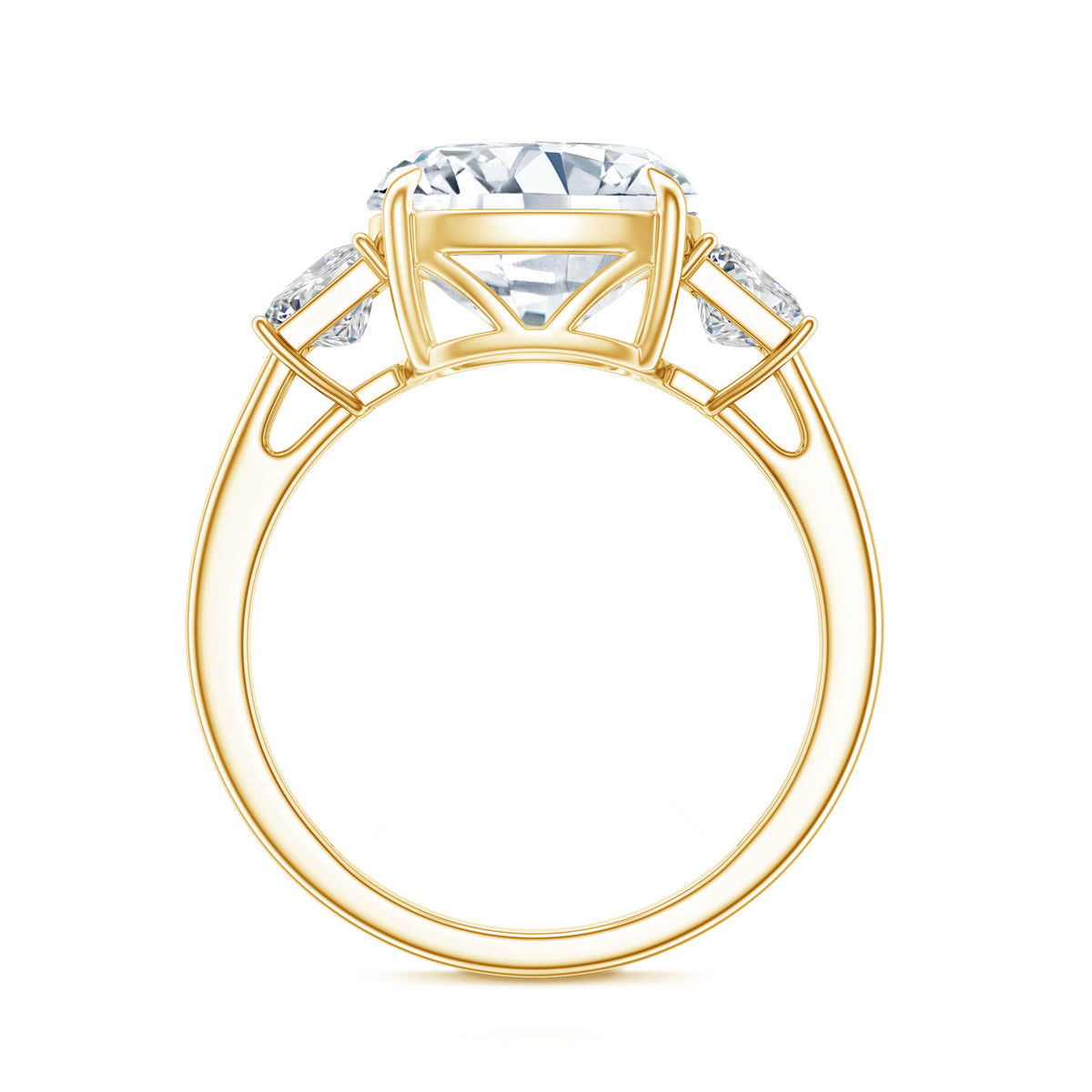 Rosec Jewels-5 Carat Cushion Cut Lab Grown Diamond Journey Ring with IGI Certificate