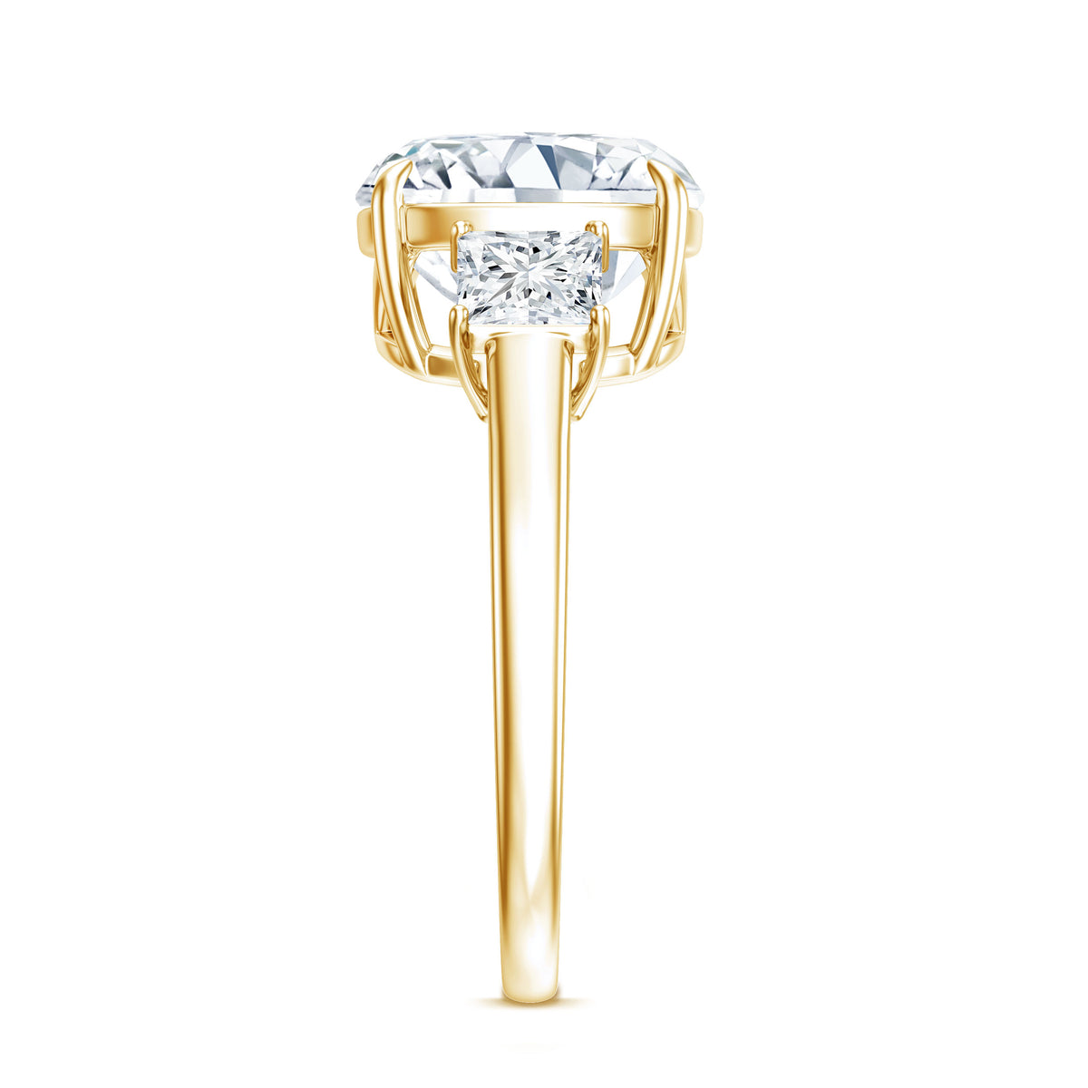 Rosec Jewels-5 Carat Cushion Cut Lab Grown Diamond Journey Ring with IGI Certificate