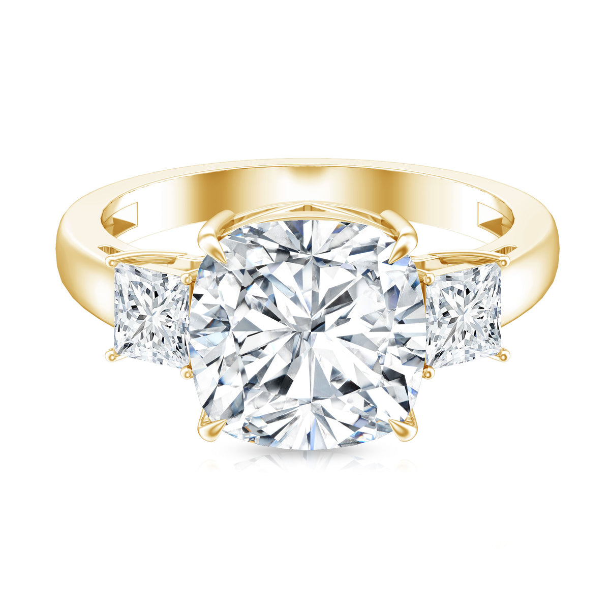 Rosec Jewels-5 Carat Cushion Cut Lab Grown Diamond Journey Ring with IGI Certificate