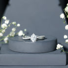 1 Carat Lab Grown Diamond Teardrop Engagement Ring with IGI Certificate Lab - ( E-VS1 ) - Rosec Jewels
