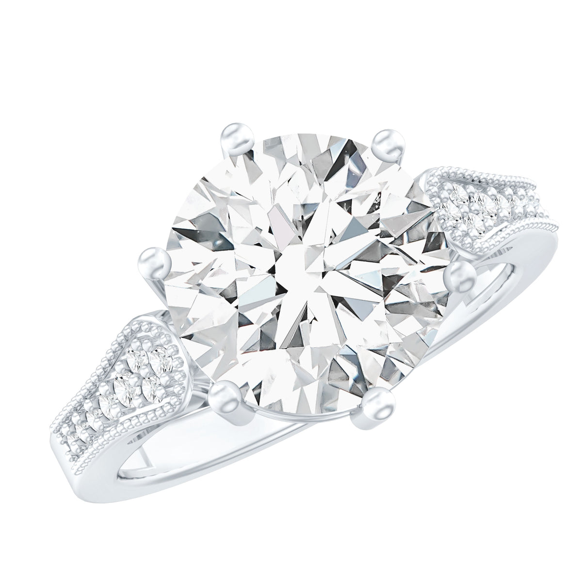 Huge 4 Carat Lab Grown Diamond Solitaire Engagement Ring IGI Verified Lab - ( E-VS1 ) - Rosec Jewels