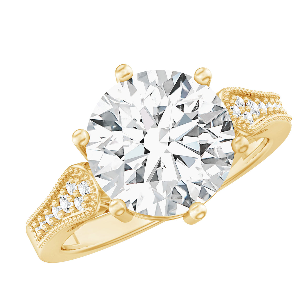 Huge 4 Carat Lab Grown Diamond Solitaire Engagement Ring IGI Verified Lab - ( E-VS1 ) - Rosec Jewels