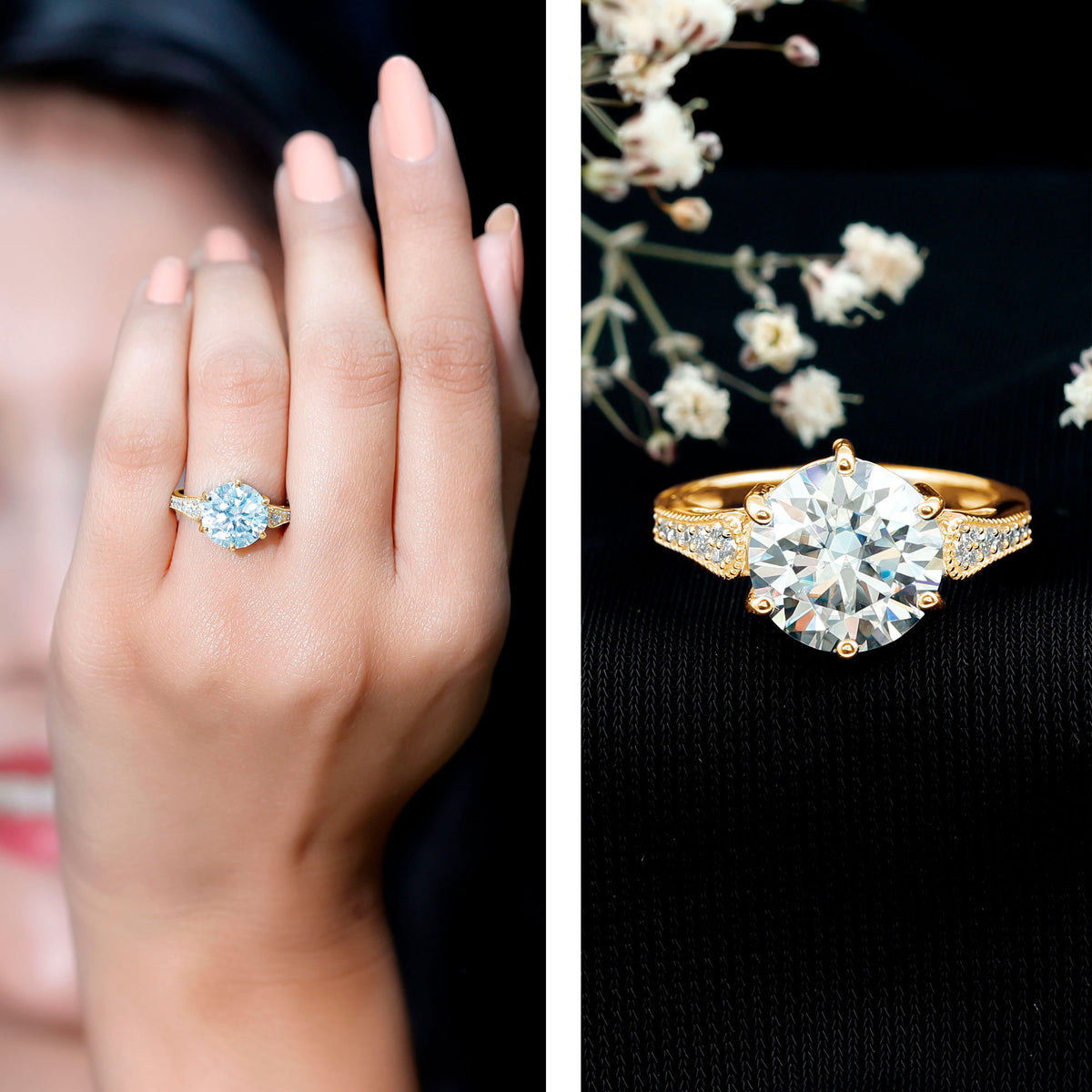 Huge 4 Carat Lab Grown Diamond Solitaire Engagement Ring IGI Verified Lab - ( E-VS1 ) - Rosec Jewels