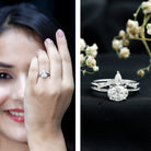 2 Carat IGI Authenticated Lab Grown Diamond Oval Wedding Ring Set Lab - ( E-VS1 ) - Rosec Jewels