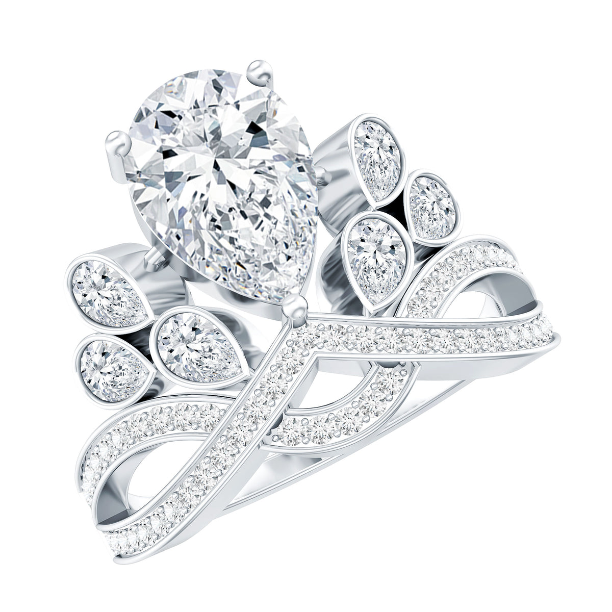 IGI Verified 2 Carat Lab Grown Diamond Cocktail Ring for Women Lab - ( E-VS1 ) - Rosec Jewels