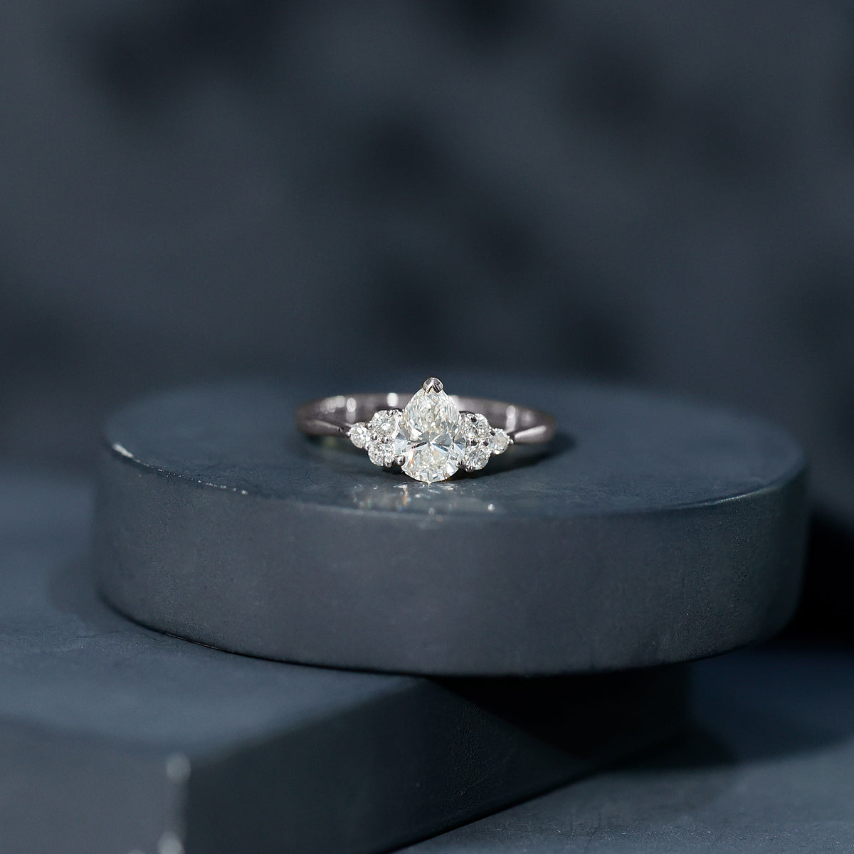 1 Carat Lab Grown Pear Diamond Engagement Ring IGI Certified Lab - ( E-VS1 ) - Rosec Jewels