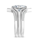 IGI Graded 3 Carat Lab Grown Diamond Princess Cut Engagement Ring with Enhancers Lab - ( E-VS1 ) - Rosec Jewels