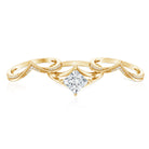 IGI Graded 3 Carat Lab Grown Diamond Princess Cut Engagement Ring with Enhancers Lab - ( E-VS1 ) - Rosec Jewels