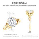 2 Carat Oval Cut Lab Grown Diamond Solitaire Celtic Knot Ring with IGI Certificate Lab - ( E-VS1 ) - Rosec Jewels