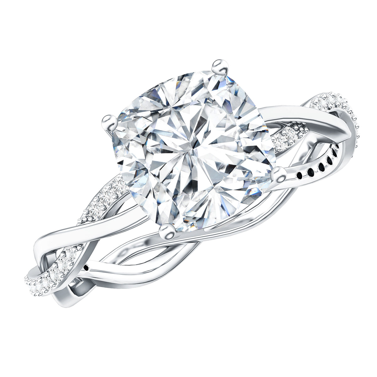 IGI Graded 3 Carat Solitaire Lab Grown Diamond Braided Engagement Ring Lab - ( E-VS1 ) - Rosec Jewels