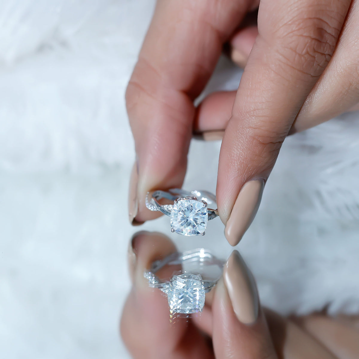 IGI Graded 3 Carat Solitaire Lab Grown Diamond Braided Engagement Ring Lab - ( E-VS1 ) - Rosec Jewels