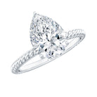 Lab Grown 2 Carat Diamond Teardrop Engagement Ring with IGI Certificate Lab - ( E-VS1 ) - Rosec Jewels