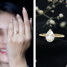 Lab Grown 2 Carat Diamond Teardrop Engagement Ring with IGI Certificate Lab - ( E-VS1 ) - Rosec Jewels